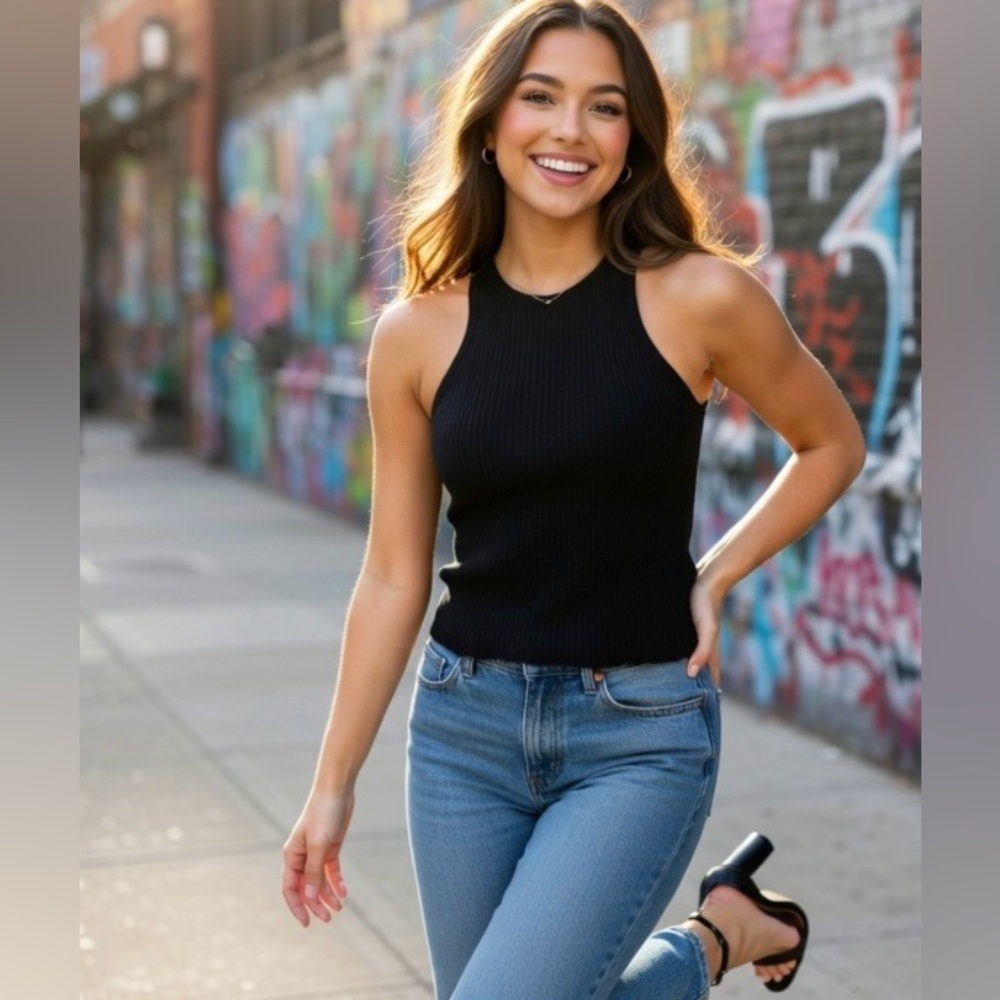 Urban Outfitters BDG Black Ribbed Muscle Tee ‘n